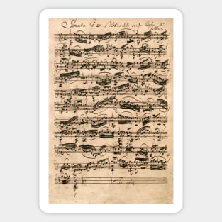 Bach | Original handwritten score by Johann Sebastian Bach Sticker